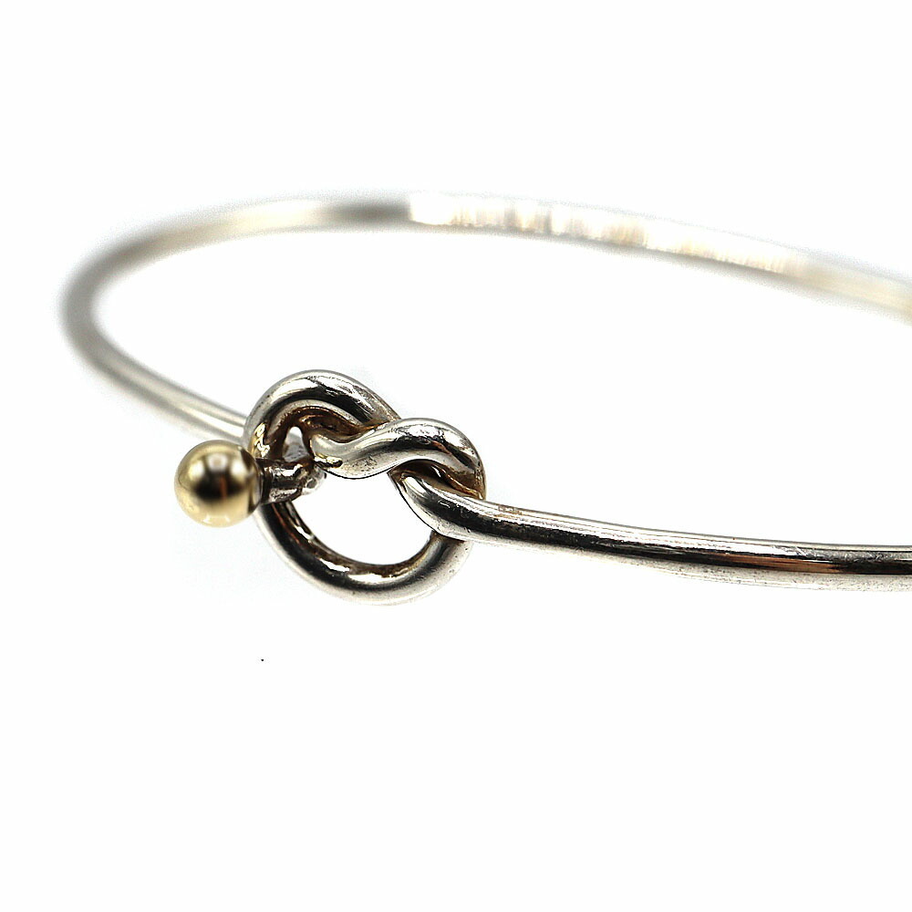 Tiffany Co Hook Eye Bangle Silver Yellow Gold